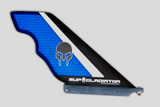 Carbon and Honeycomb SUP Gladiator Hybrid Race Fin in blue