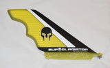 Yellow Carbon and Honeycomb SUP Gladiator Hybrid Race Fin