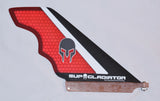 Carbon and Honeycomb SUP Gladiator Hybrid Race Fin in Red