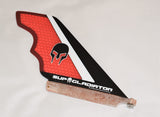 Red Carbon and Honeycomb SUP Gladiator Hybrid Race Fin